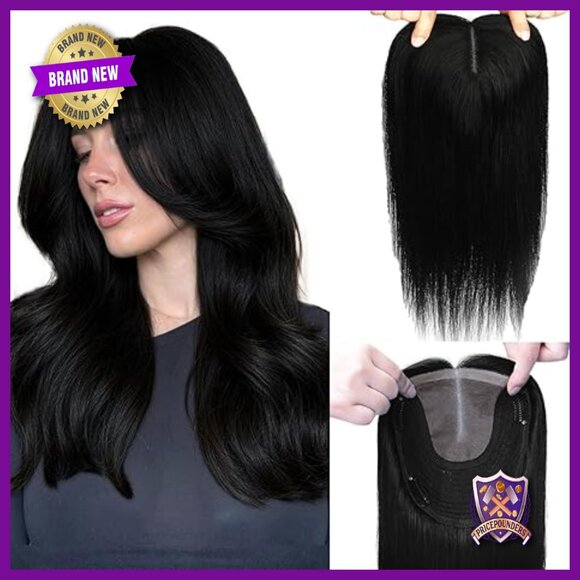 Real Human Hair Topper 12 Inch 55g Large Base 360 Coverage for Thinning Hair main image 4